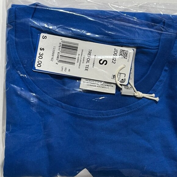 NEW with Tags Adidas Men's Original Trefoil Tee T-shirt in Bluebird Size Small - Picture 2 of 3